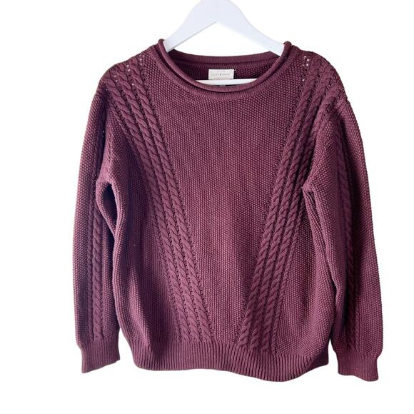 Lucky Brand Sweaters - Lucky Brand Burgundy Textured Sweater Pullover Size m